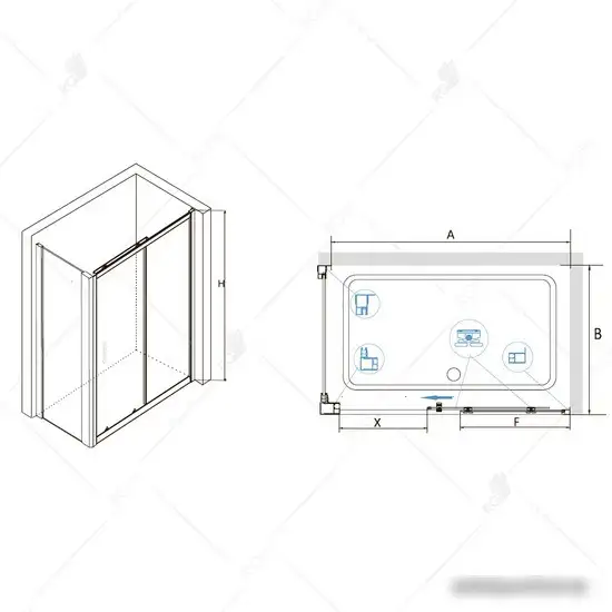 Душевой уголок RGW CL-48 160x100 (хром/прозрачное стекло) - фото товара