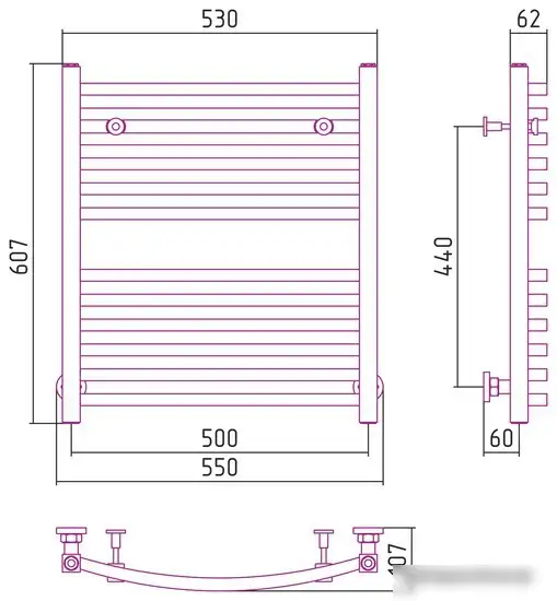 Полотенцесушитель Сунержа Аркус 600х500 00-0251-6050 - фото товара