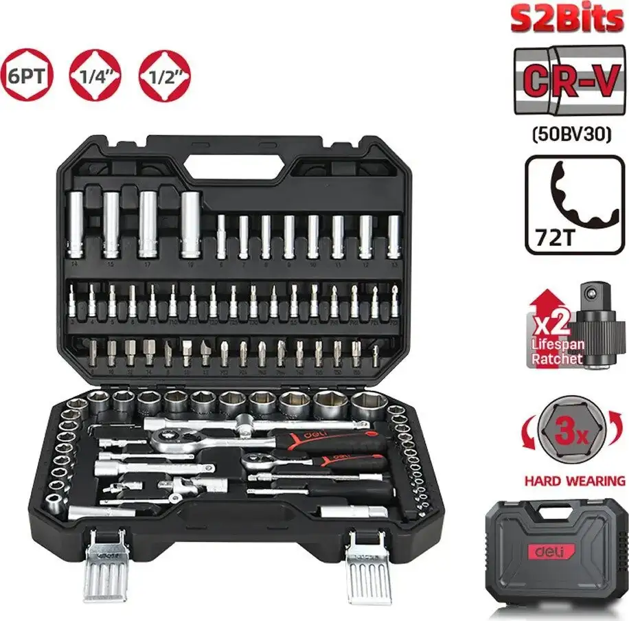 Универсальный набор инструментов Deli EDQ44094 (94 предмета) – фото товара