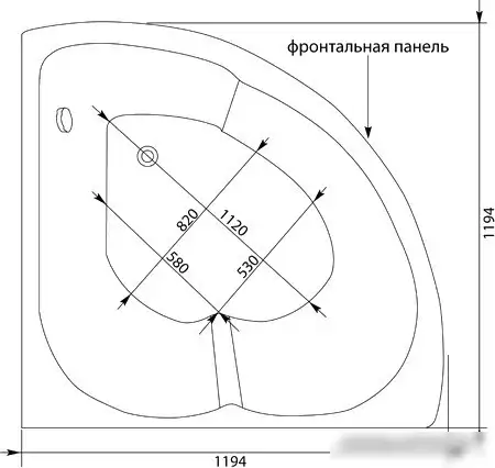 Ванна Aquanet Fregate 120x120 - фото товара