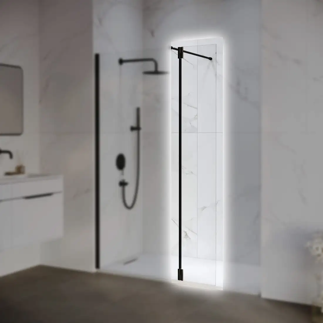 Душевая стенка RGW Z-070B 352207003-14 (черный/прозрачное стекло) - фото товара