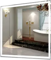 Пекам Зеркало Greta 60x50 greta-60x50scl (с подсветкой, сенсором на прикосновение и часами) – изображение в каталоге