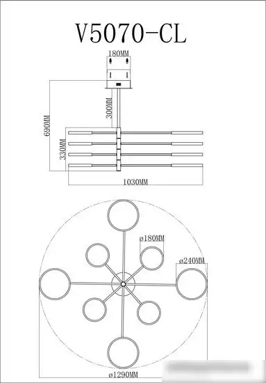 Люстра средней высоты Moderli Run V5070-CL – фото товара