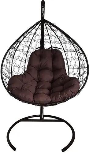 Подвесное кресло M-Group XL 11120405 (черный ротанг/коричневая подушка)