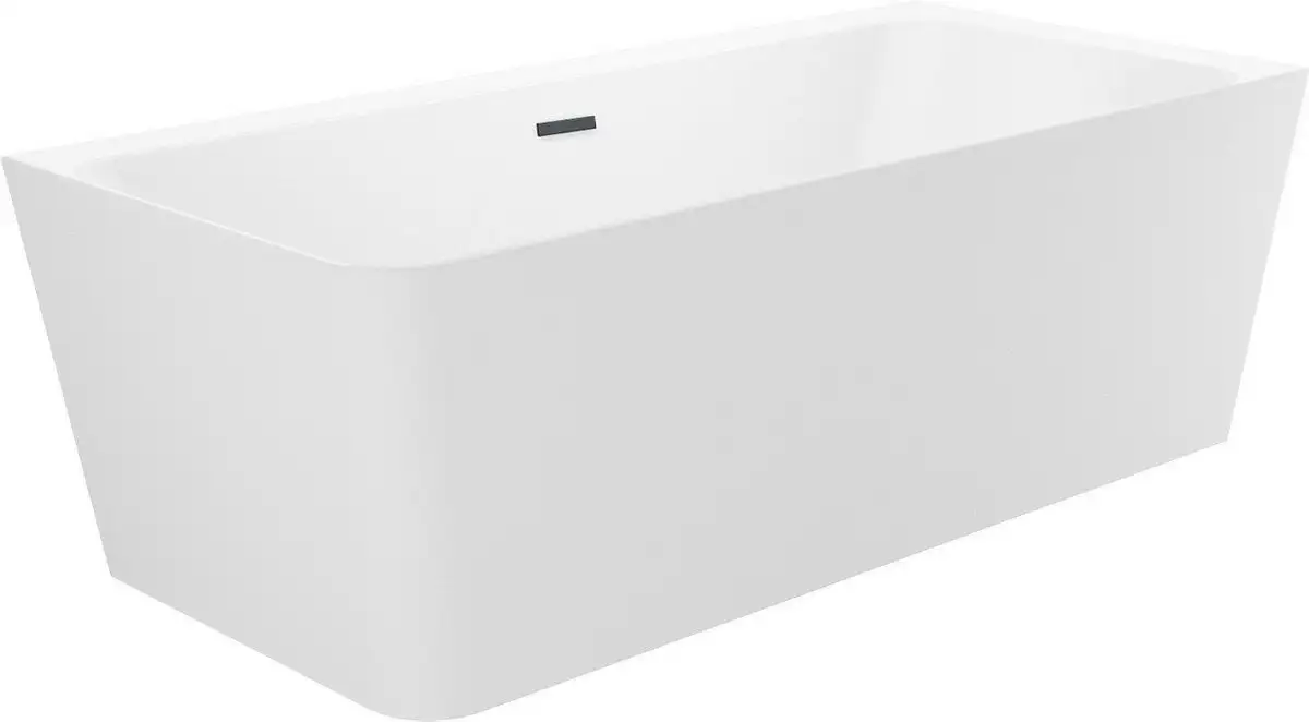 Ванна Wellsee Bromance 170x78 23160303R (пристенная ванна (правая) белый глянец, экран, ножки, сифон-автомат матовый черный) - фото товара