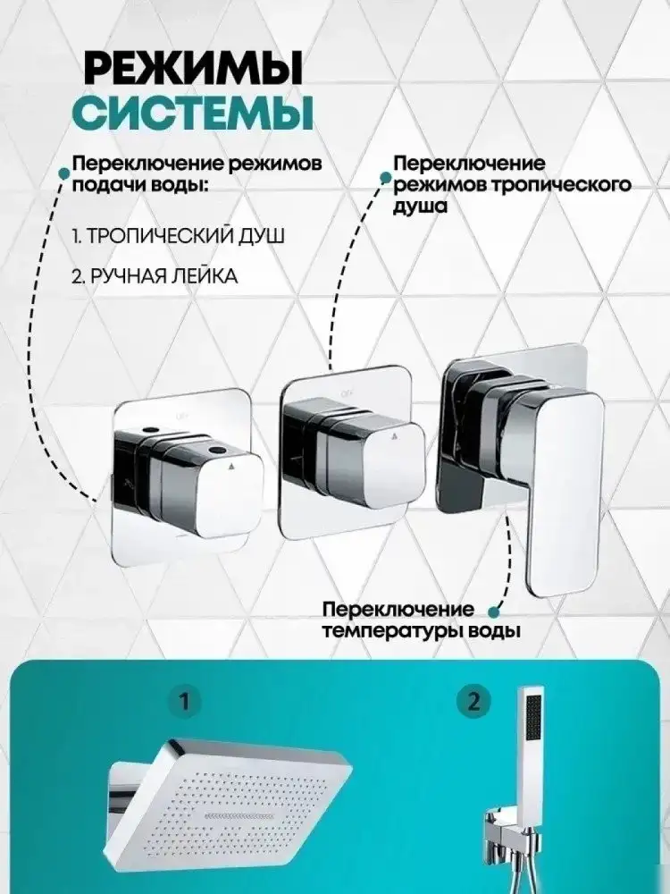 Душевая система Grocenberg GB5030 (хром) - фото товара