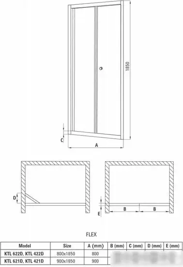 Душевая дверь Deante Flex KTL 022D - фото товара