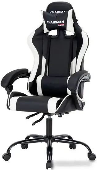 Кресло CHAIRMAN CH41 (экокожа, черно-белый) – фото товара