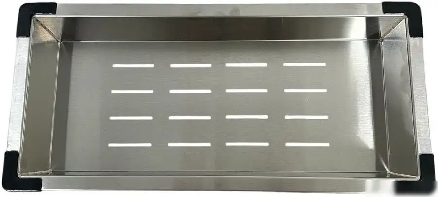 Кухонная мойка Schtoff Best Decor Silver 4550 + коландер металл K-1 BLACK + дозатор SD-1 SILVER - фото товара