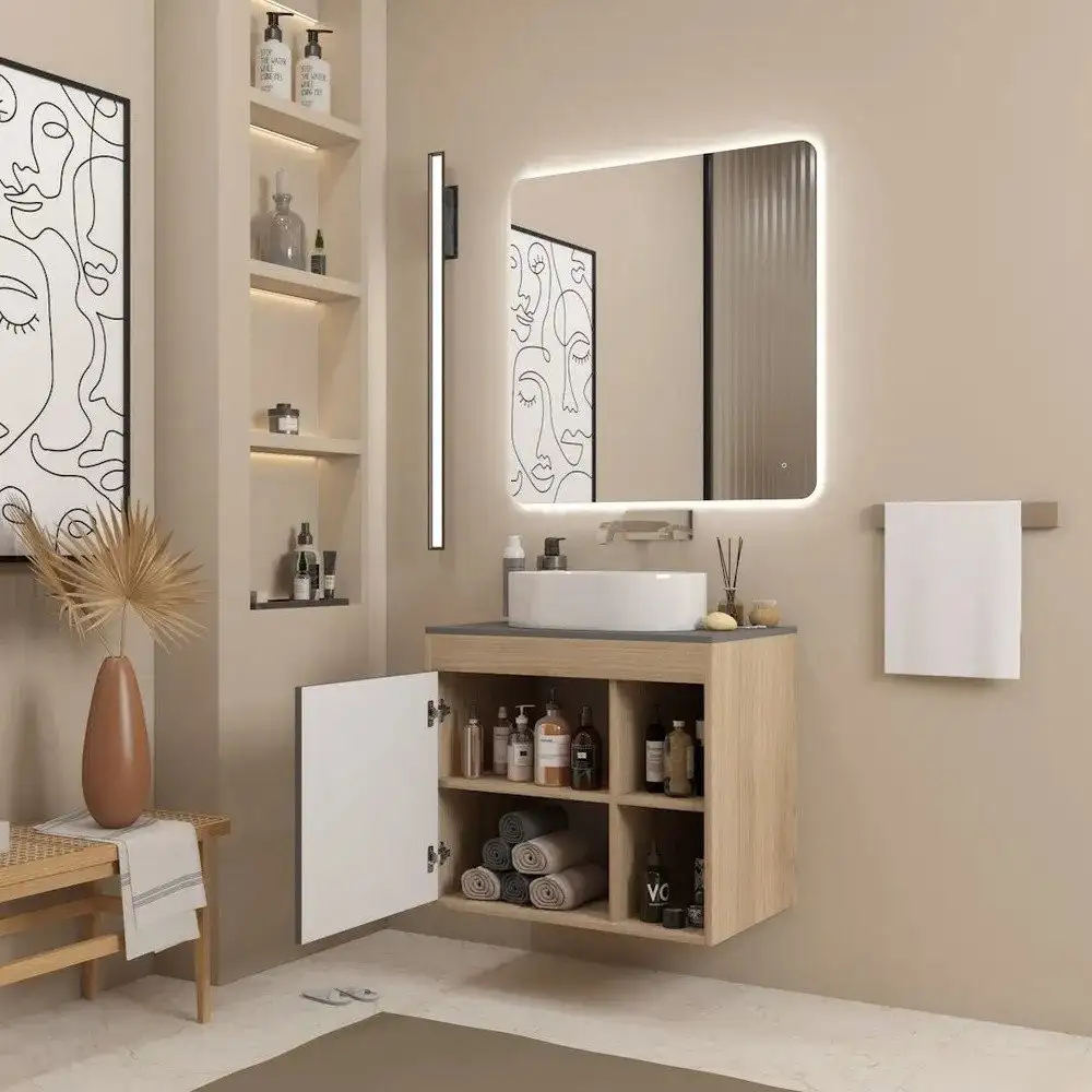 Teymi Тумба под умывальник Nura 80 T60534 (дуб эврика/графит матовый) – фото товара