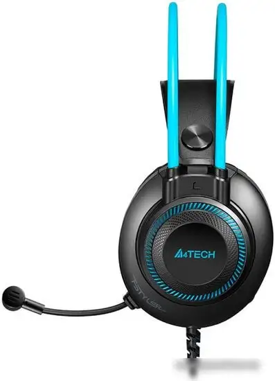 Наушники A4Tech Fstyler FH200i (черный/голубой) – фото товара