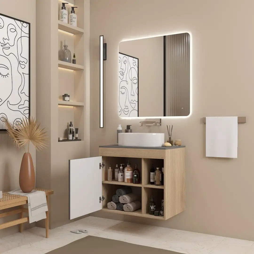 Teymi Тумба под умывальник Nura 70 T60530 (дуб эврика/графит матовый) – фото товара