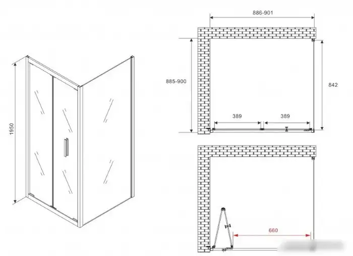 Душевой уголок Abber Sonnenstrand AG07090B-S90B - фото товара
