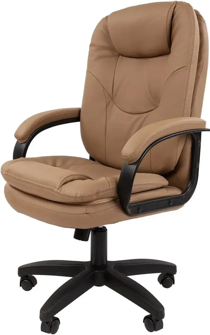 Офисное кресло CHAIRMAN 668LT N (черный пластик/экопремиум бежевый) – фото товара