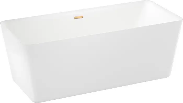 Ванна Wellsee DeSire 175,5x76 231503004 (отдельностоящая ванна белый глянец, экран, ножки, сифон-автомат золото) - фото товара