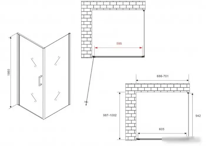 Душевой уголок Abber AG04070M-S100M - подробное фото Душевой уголок Abber AG04070M-S100M - фото товара