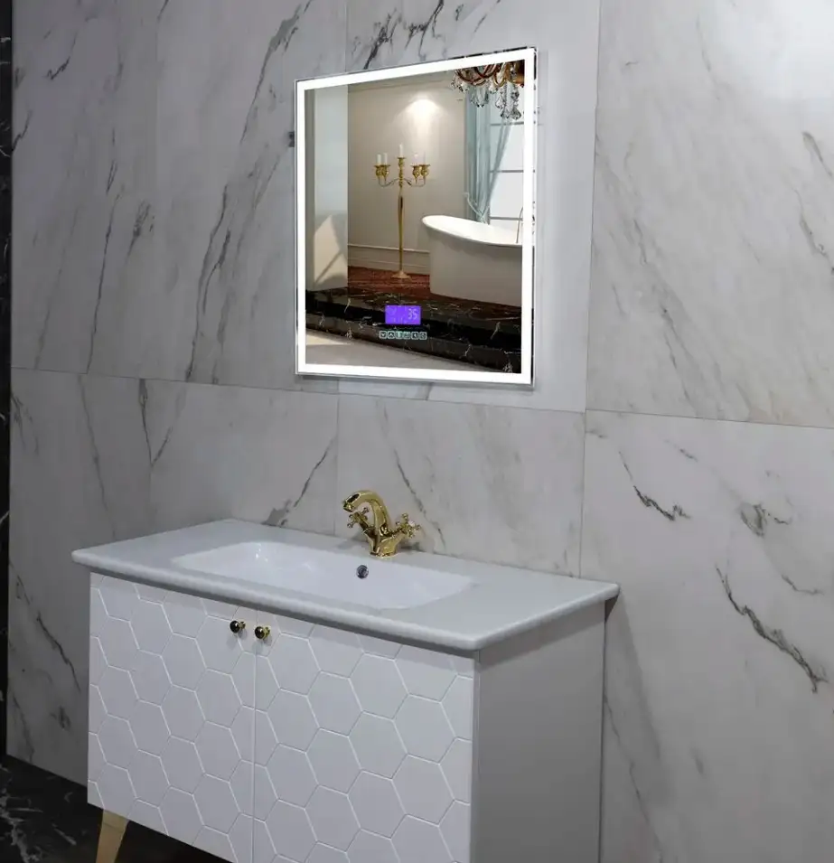 Пекам Зеркало Greta 80x90 greta-80x90M (с подсветкой и многофункциональной панелью) – фото товара