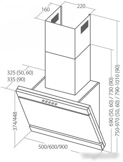 Кухонная вытяжка Akpo Kastos eco 50 WK-4 (черный) - фото товара