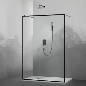 Душевая стенка RGW WA-017B 35101712-84 120 (черный/прозрачное стекло) - изображение в каталоге