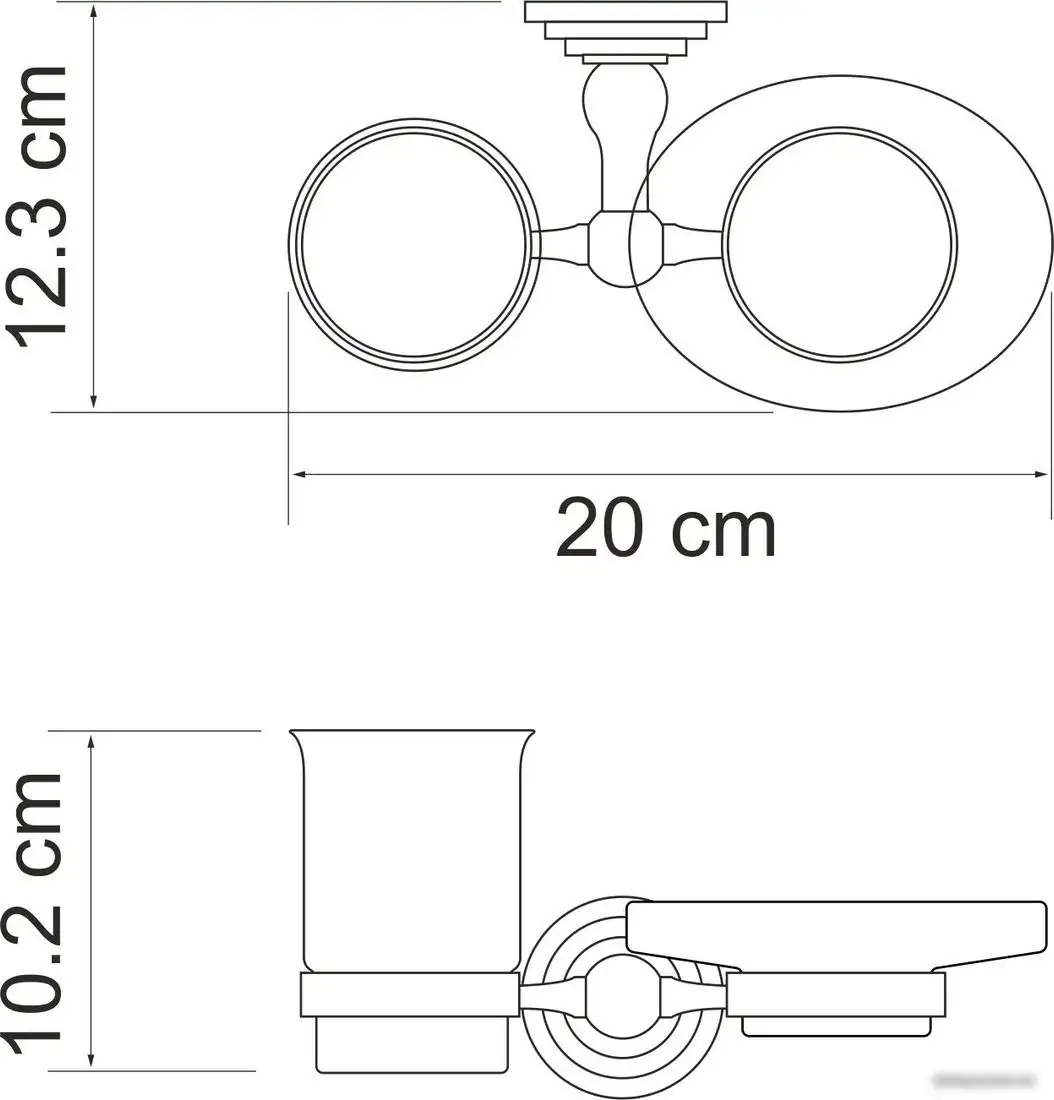 Держатель для мыльницы и стакана Wasserkraft Ammer K-7026 – фото товара