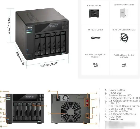 Сетевой накопитель ASUSTOR Lockerstor 6 Gen2 AS6706T – фото товара