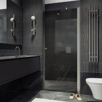 Душевая дверь MaybahGlass 198x70 MGD-1672-5 (графитовое стекло/хром матовый) - изображение в каталоге