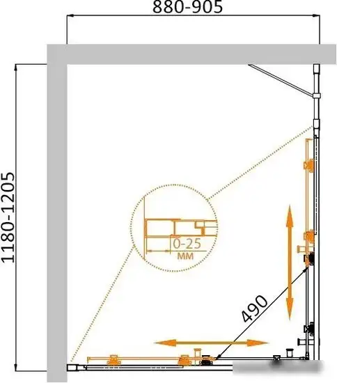 Душевой уголок Cezares MOLVENO-AH-21-90+30-C-Cr-IV - фото товара