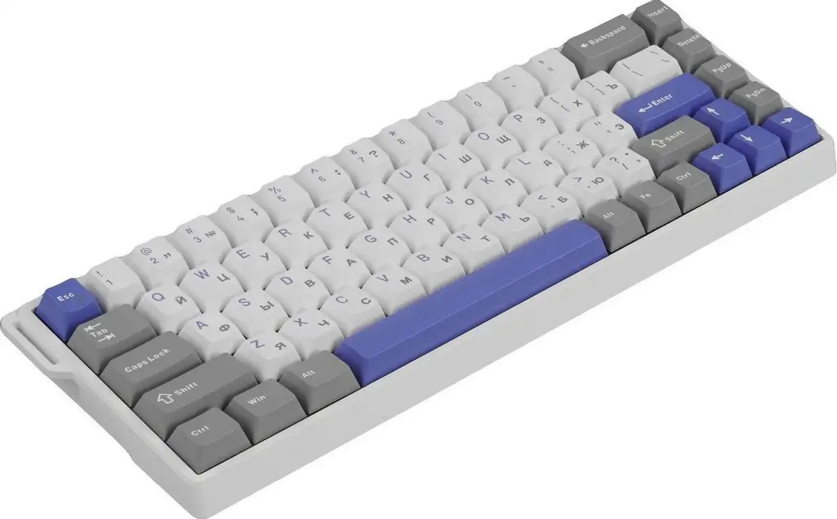 Клавиатура AULA WIN68HE Max (белый/серый/синий, Wing Chun) – фото товара