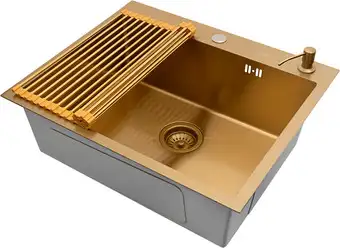 Кухонная мойка ARFEKA ECO AR мойка 600*500, роллер-мат, дозатор Gold - изображение в каталоге