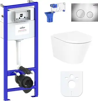 Унитаз Lavinia Boho Biore Compacto Rimless 7 в 1 87040090 (хром пластик) - изображение в каталоге