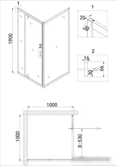Душевой уголок Niagara NG-43-10AG-A100G 100x100x190 - фото товара