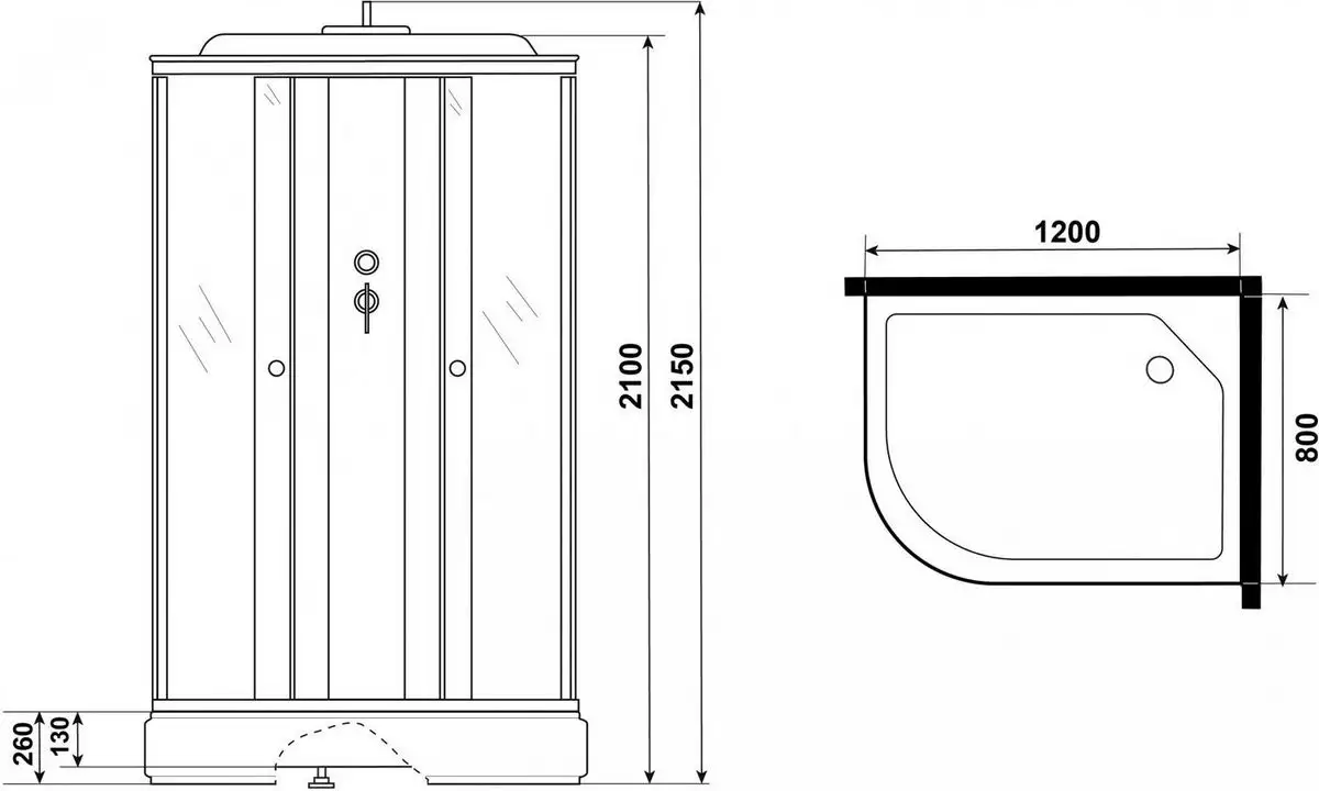 Душевая кабина Niagara Eco E120/80/26R/TN 120x80x215 - фото товара