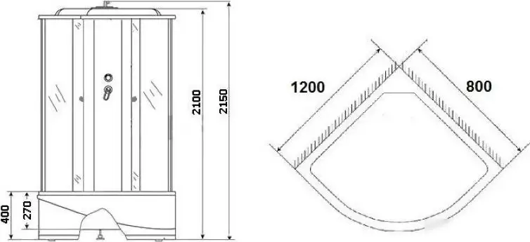 Душевая кабина Grossberg PB 120 L - фото товара