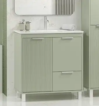 Brevita Тумба с умывальником Risacca Pistachio 80 RIS-06080-0842Я+B-OND080-01 (фисташковый) – изображение в каталоге