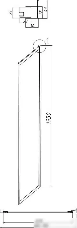 Душевая стенка Grossman Style 70x195 200.K33.05.70.21.10 (черный матовый,стекло тонированное) - фото товара