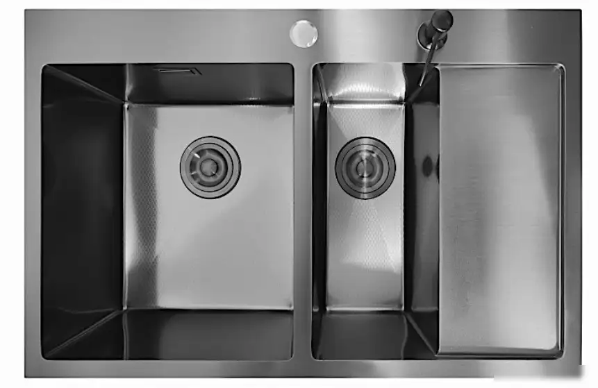 Кухонная мойка Stellar Decor S7850NB-2L-D (нано черный) - фото товара