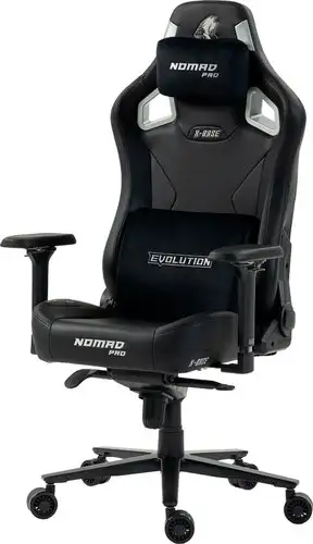Игровое (геймерское) кресло Evolution Nomad PRO X-Base Black-Silver (черный/серебристый) – изображение в каталоге