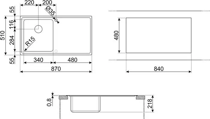 Кухонная мойка Smeg LFT861S - фото товара