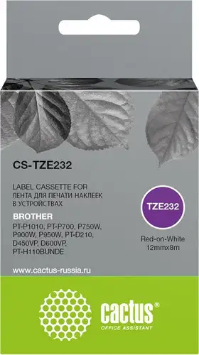 Картридж CACTUS CS-TZE232 (аналог Brother TZE232) – изображение в каталоге