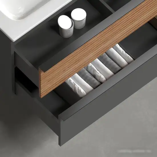 Sancos Тумба под умывальник Delta DL80GR (дуб красный/графит) – фото товара