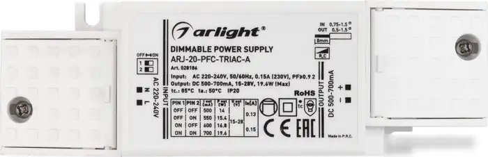 Блок питания Arlight ARJ-20-PFC-TRIAC-A 028186 – фото товара