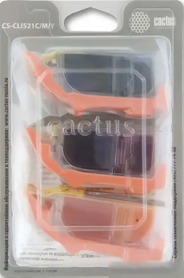 Картридж CACTUS CS-CLI521C/M/Y (аналог Canon CLI-521 C/M/Y Multipack) – фото товара