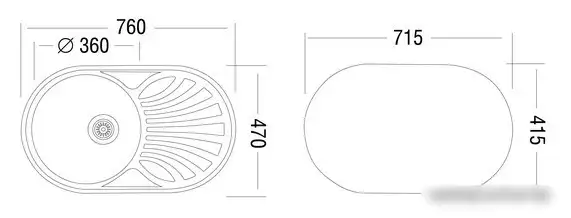 Кухонная мойка Ukinox FAD760.470-GT6K 2L (с сифоном) - фото товара