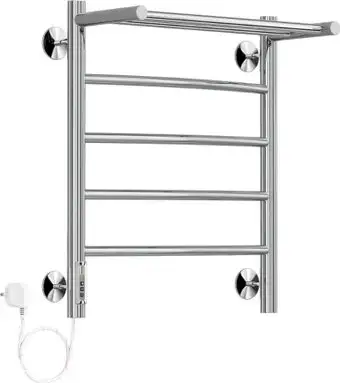 Полотенцесушитель Granula Классик 4 перекладины 50x60 D32 с полкой (терморегулятор с таймером слева) - изображение в каталоге