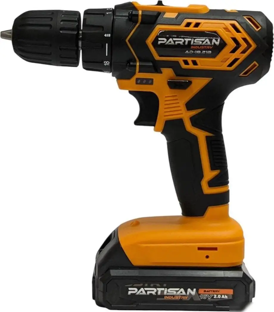 Дрель-шуруповерт Partisan AD-18.21B (с 2-мя АКБ, кейс) – фото товара