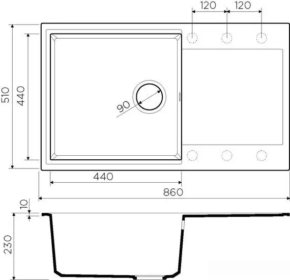 Кухонная мойка Omoikiri Daisen 86 BL - фото товара