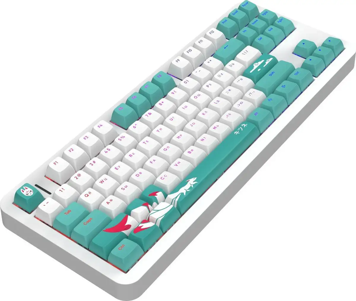 Клавиатура Red Square Alumix TKL Classic Kitsune (белый, g3ms Aquamarine) – фото товара