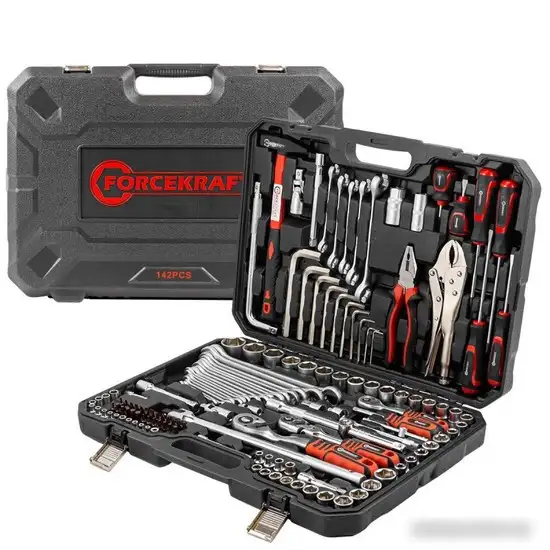 Универсальный набор инструментов ForceKraft FK-41421-5 New (142 предмета) – фото товара