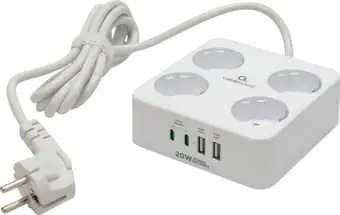 Сетевой фильтр Cablexpert PLT-4-C2U2-W-2 – изображение в каталоге