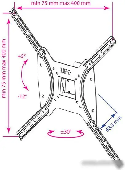 Кронштейн Kromax OPTIMA-402 (черный) – фото товара